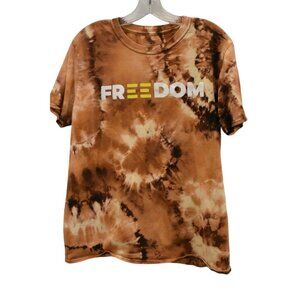 Men's Black Lives Matter Freedom 2020 Custom Bleach Dye T-Shirt Size L